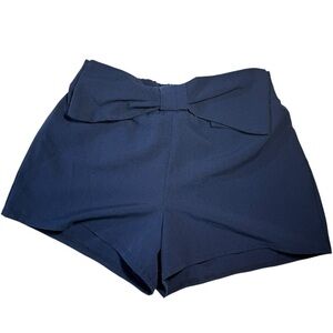 Charlotte Russe Y2K Bow Navy Shorts Medium Pull On VTG Nautical Coquette Sailor
